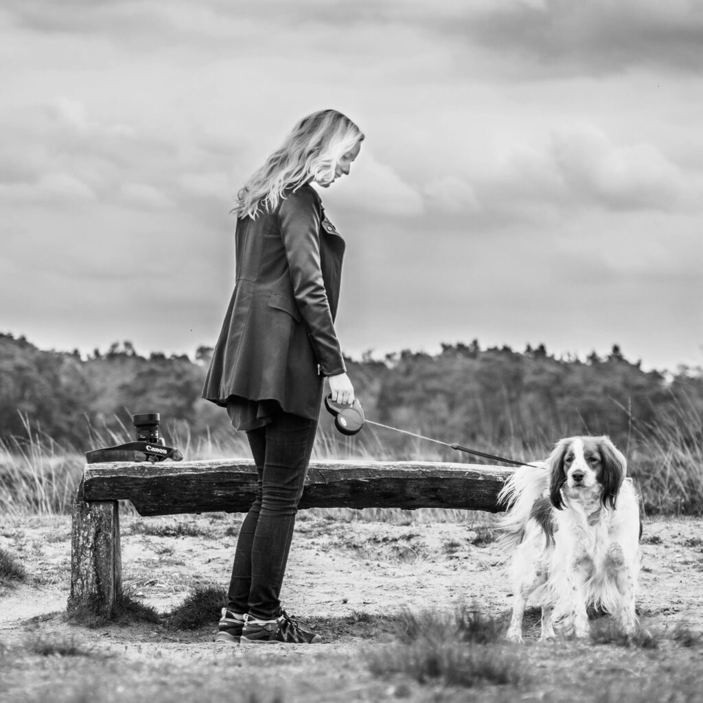 fotoshoot met angstige hond